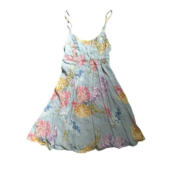 Vintage Y2K Betsey Johnson blue floral hydrangeas mini dress